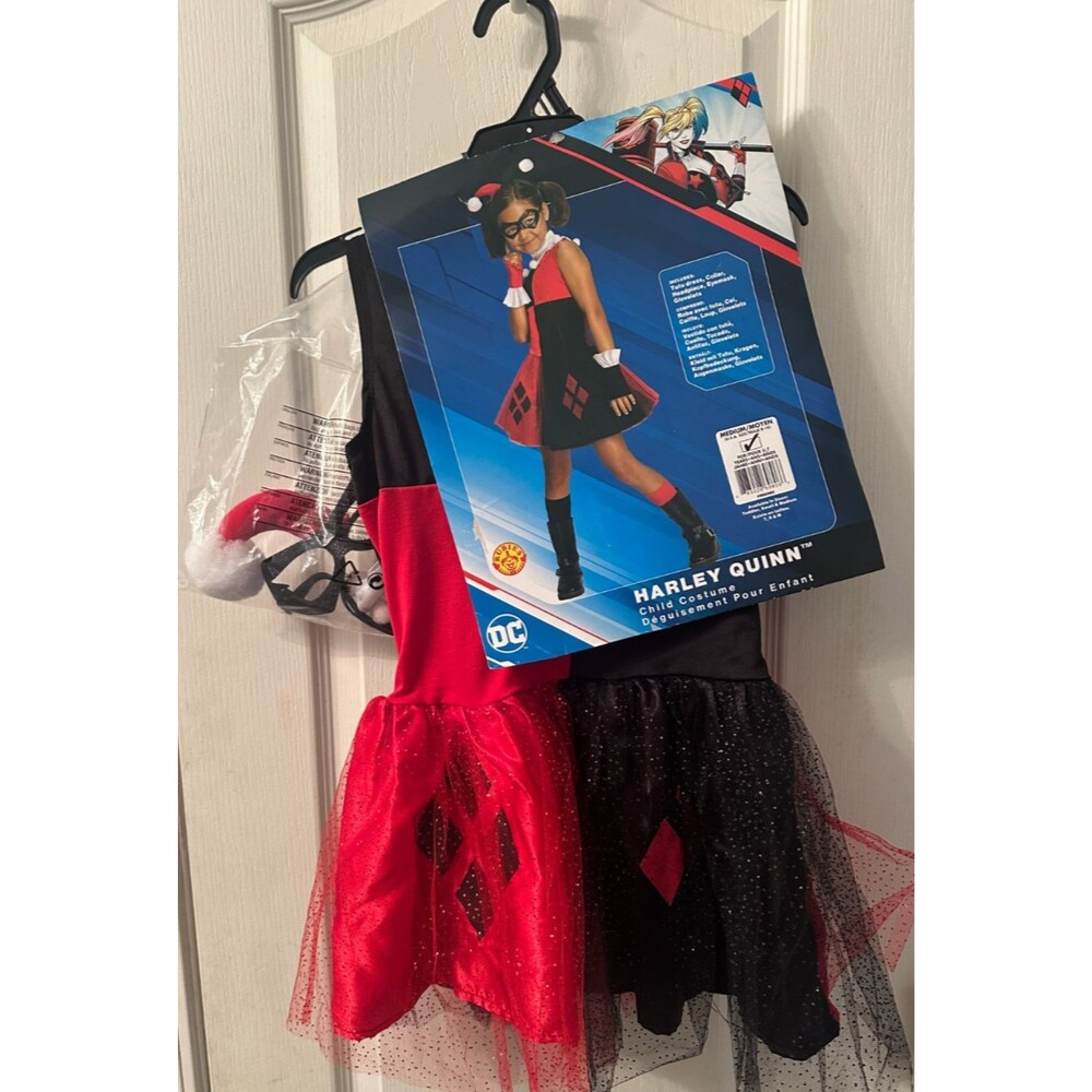 Harley‎ Quinn Costume Cosplay Dress Up DC Girls Size Medium 8-10 Halloween Comic